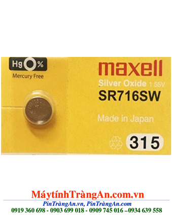 Maxell SR716SW - 315; Pin đồng hồ 1.55v Silver Oxide Maxell SR716SW - 315
